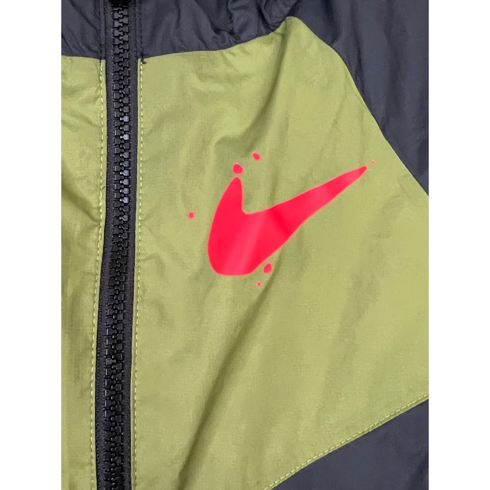 Nike Kids Windrunner Jacket Black/Green/Yellow - Loose Fit - Size  Small - Picture 6 of 7